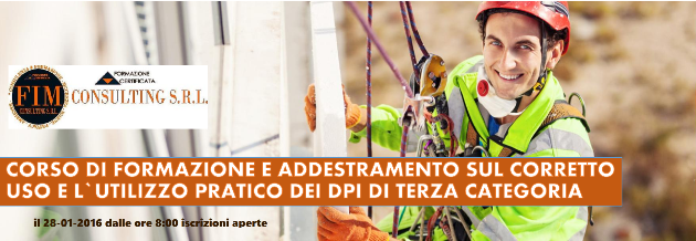 FORMAZIONE E ADDESTRAMENTO SUL CORRETTO USO E L`UTILIZZO PRATICO DEI DPI DI TERZA CATEGORIA